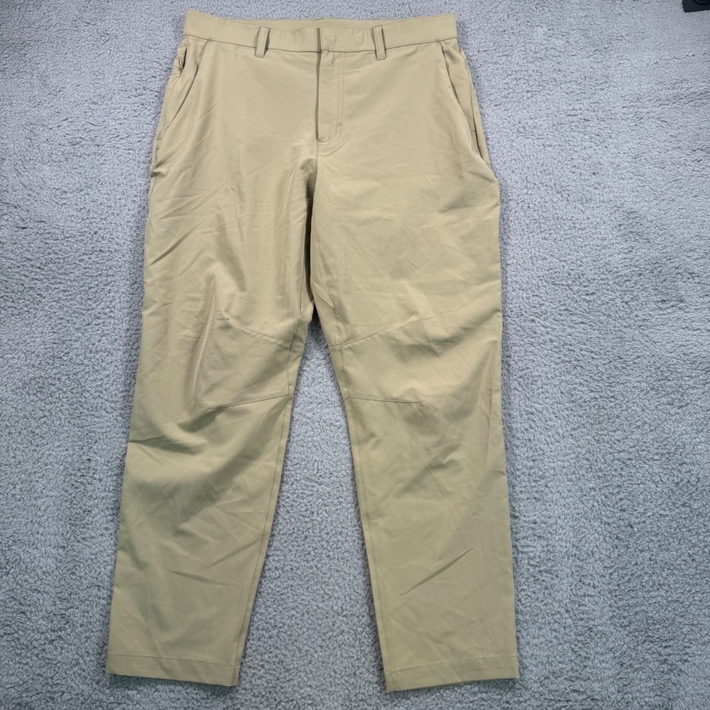Fabletics The Only‎ Pants Mens M Performance Stretch Chino Khaki Athletic